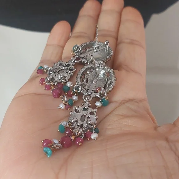 Traditional Indian Hasuli Hasli Necklace And Earrings Set - Picture 7 of 8